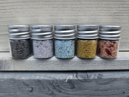 Ritual Salt Sample Set | Moon Phase Herbs, Crystals for Protection, Prosperity, Intuition