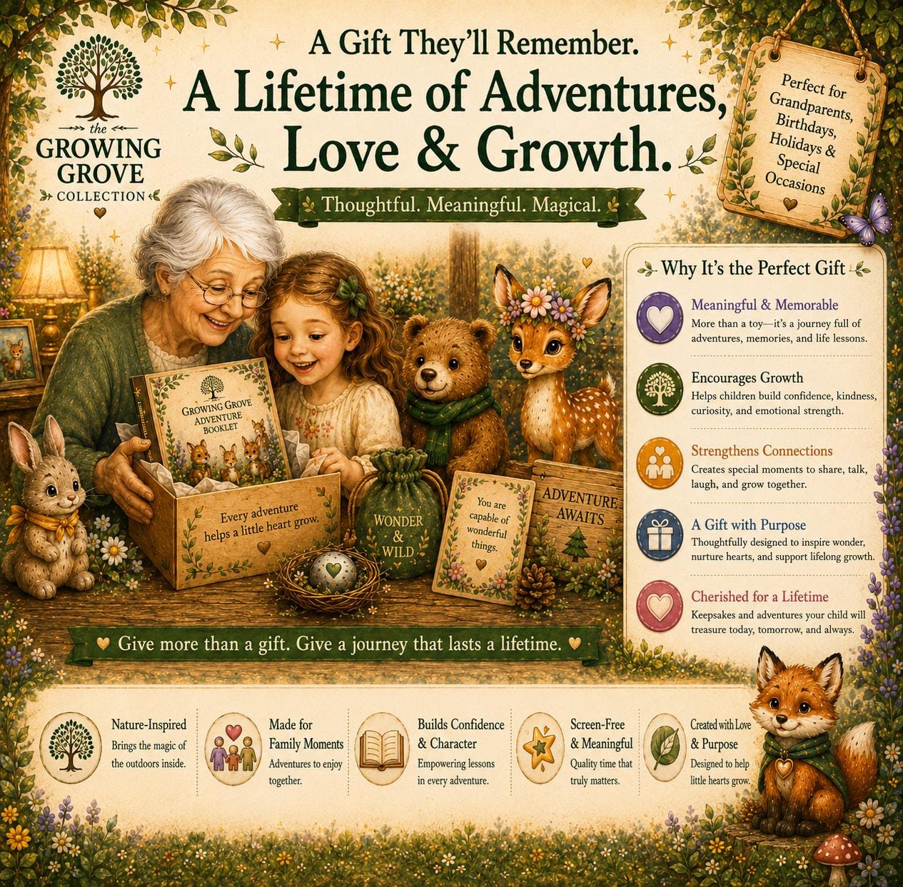 Kindness in Bloom Adventure Kit | Kindness Empathy Activity for Kids | Deer Companion Gift | Growing Grove Collection | Nature Gift For Kid