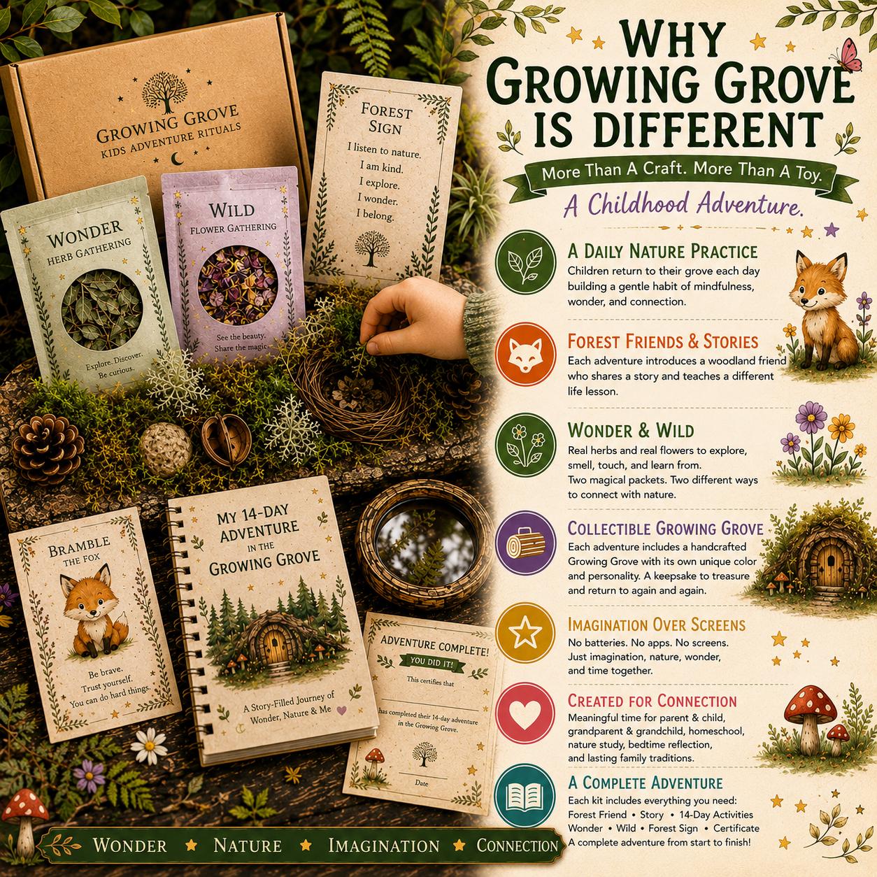 Kindness in Bloom Adventure Kit | Kindness Empathy Activity for Kids | Deer Companion Gift | Growing Grove Collection | Nature Gift For Kid
