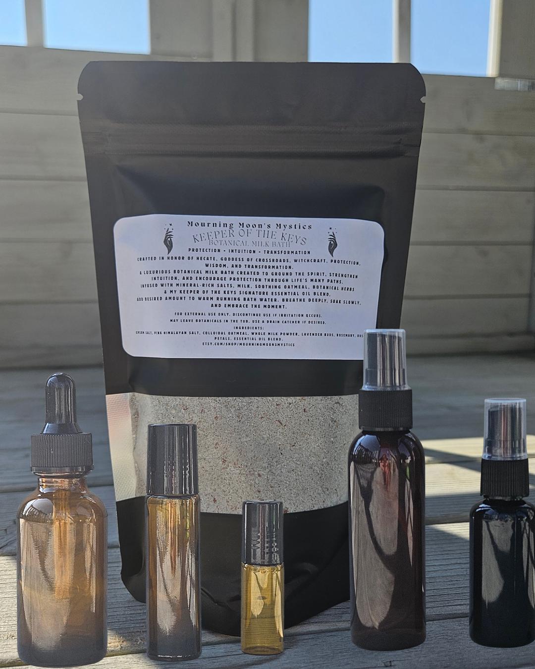 Keeper of the Keys Ritual Collection | Hecate Inspired Botanical Milk Bath, Oil, Mist