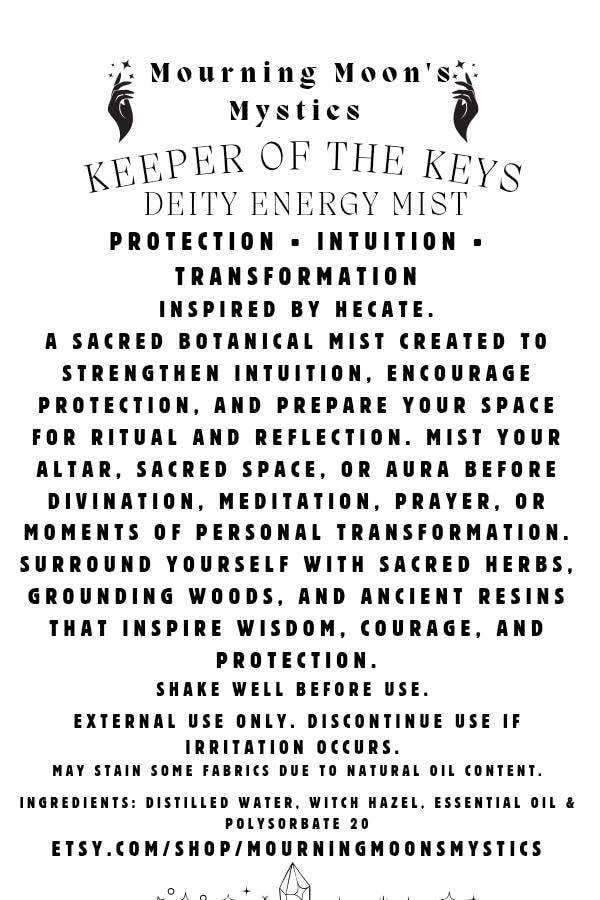 Keeper of the Keys Ritual Collection | Hecate Inspired Botanical Milk Bath, Oil, Mist