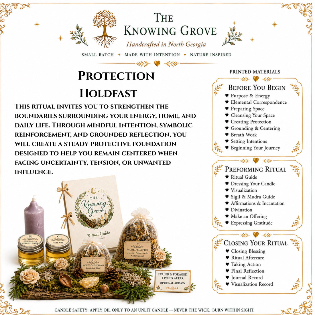 Handcrafted Protection Ritual Kit, Natural Herbs, Grounding Witch Gift