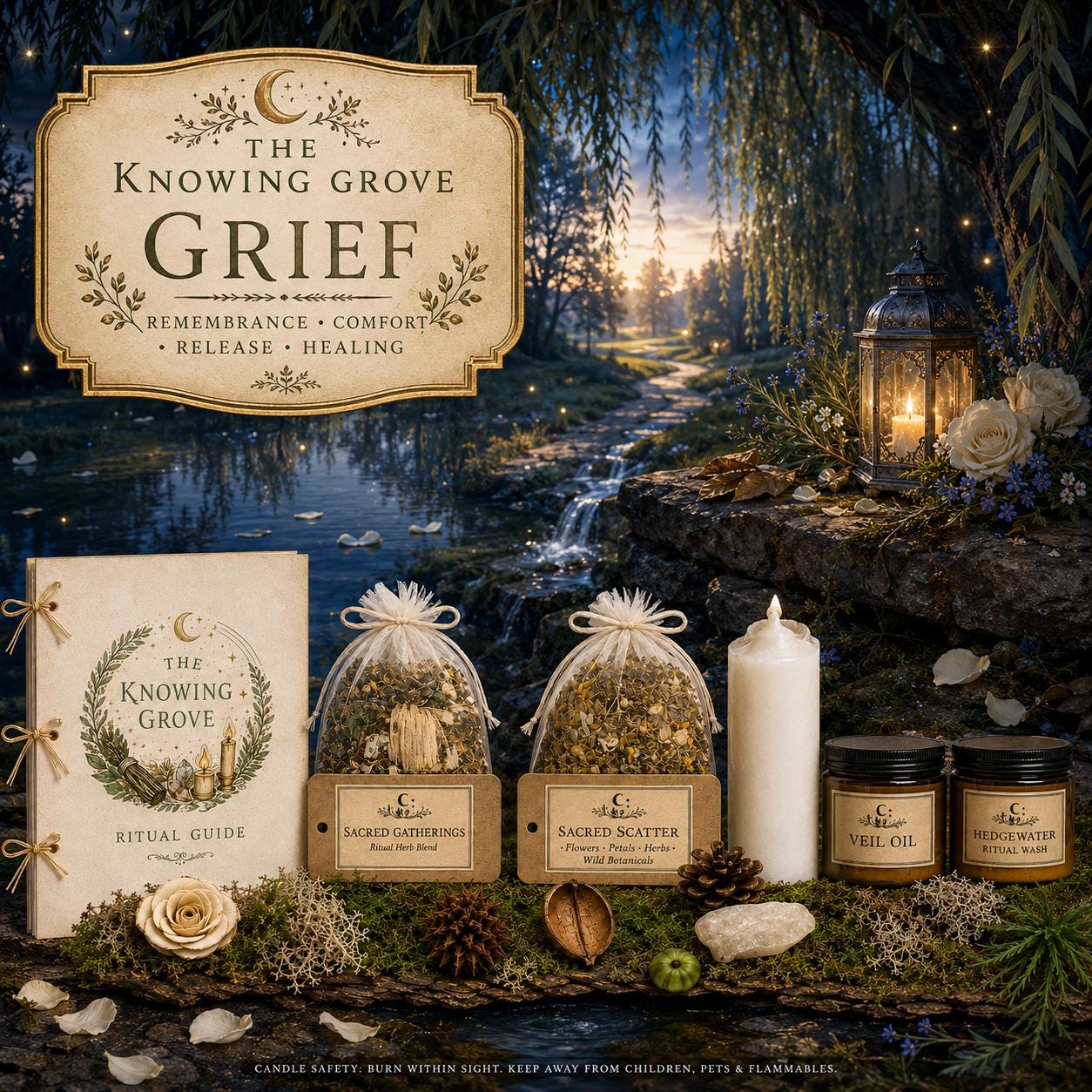 Grief Ritual Guide | Gentle Mourning, Remembrance and Emotional Release Spellwork | Beginner Witch PDF