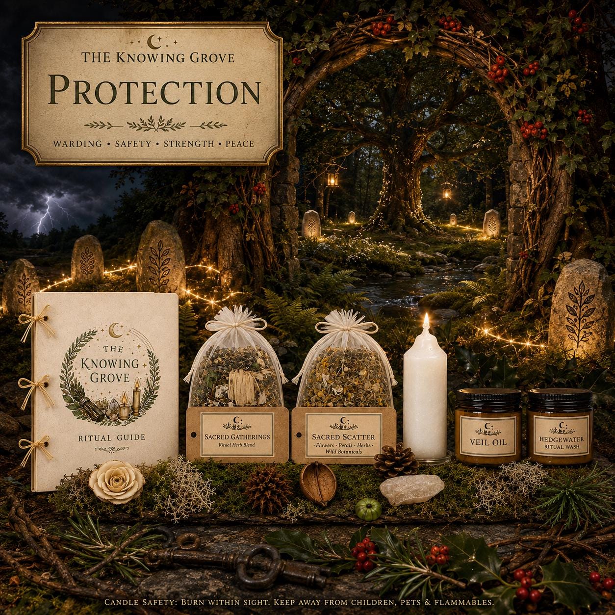 Handcrafted Protection Ritual Kit, Natural Herbs, Grounding Witch Gift
