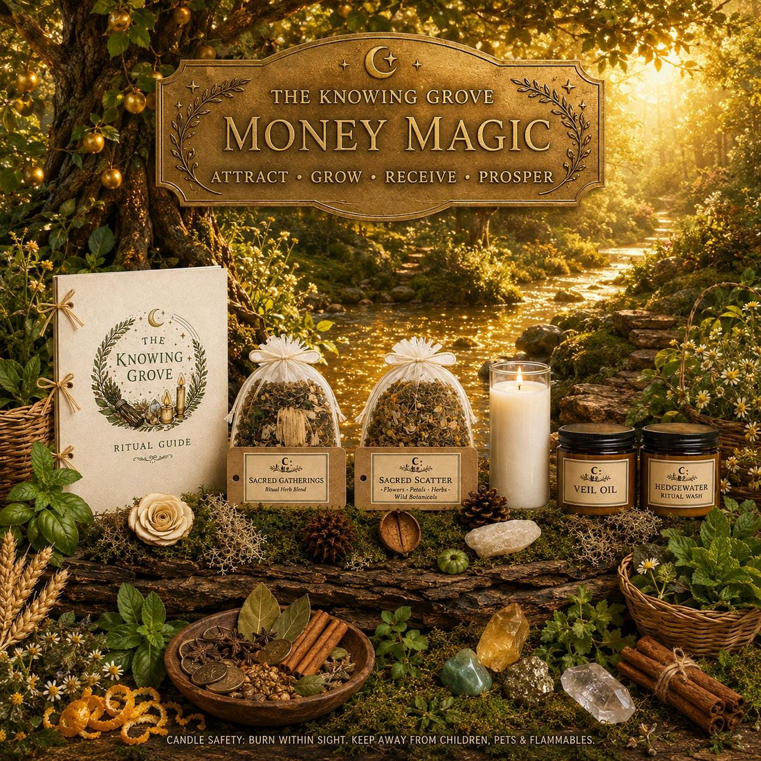 Money Magic Spell Kit, Financial Intention Ritual Tools (Printed + Digital)