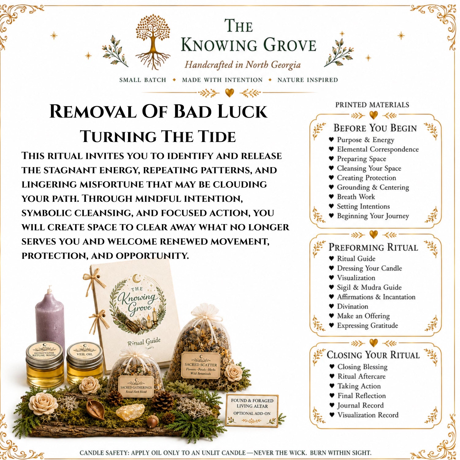 Bad Luck Be Gone Ritual Kit, Energy Cleansing Spell, Negative Energy Removal, Protection Magic