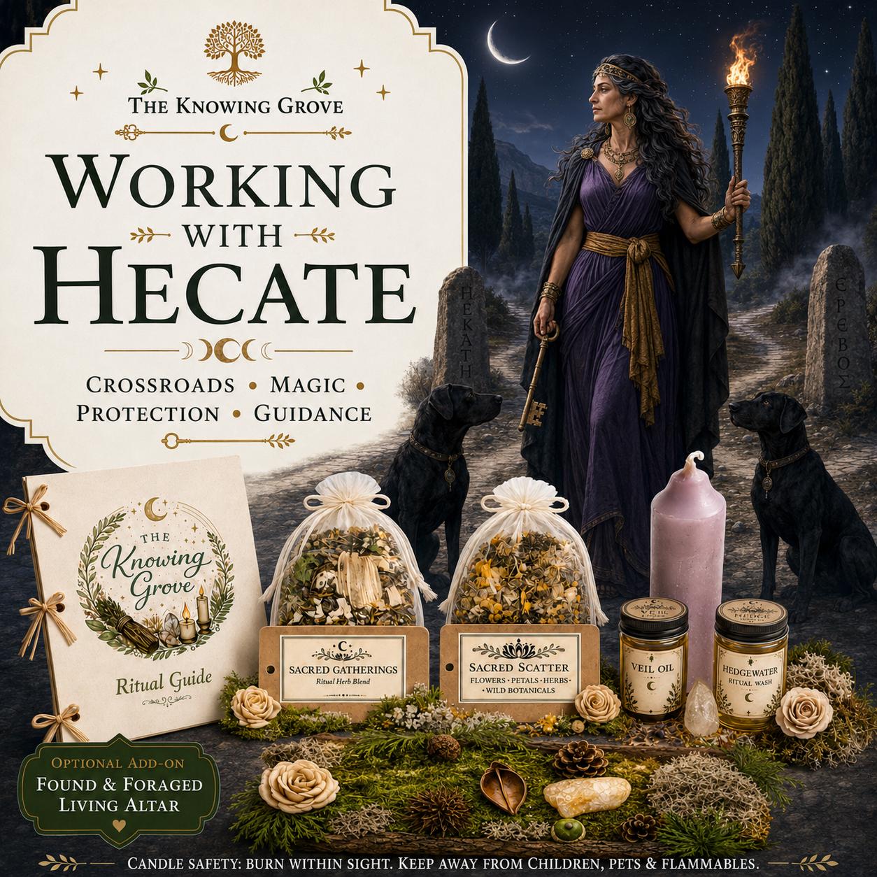 Hecate Spell Kit, Crossroads and Protection Spellwork, Witchcraft, Shadow Work, Greek Goddess Altar Tools, Deity Work Kit, Beginner Witch