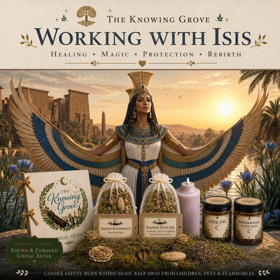 Isis Spell Kit, Healing and Protection Spellwork, Divine Feminine Magic, Egyptian Goddess Altar Tools, Deity Work Kit, Beginner Witchcraft