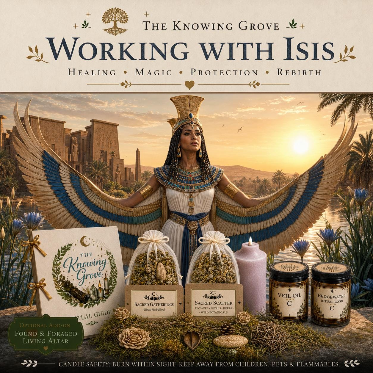 Isis Spell Kit, Healing and Protection Spellwork, Divine Feminine Magic, Egyptian Goddess Altar Tools, Deity Work Kit, Beginner Witchcraft