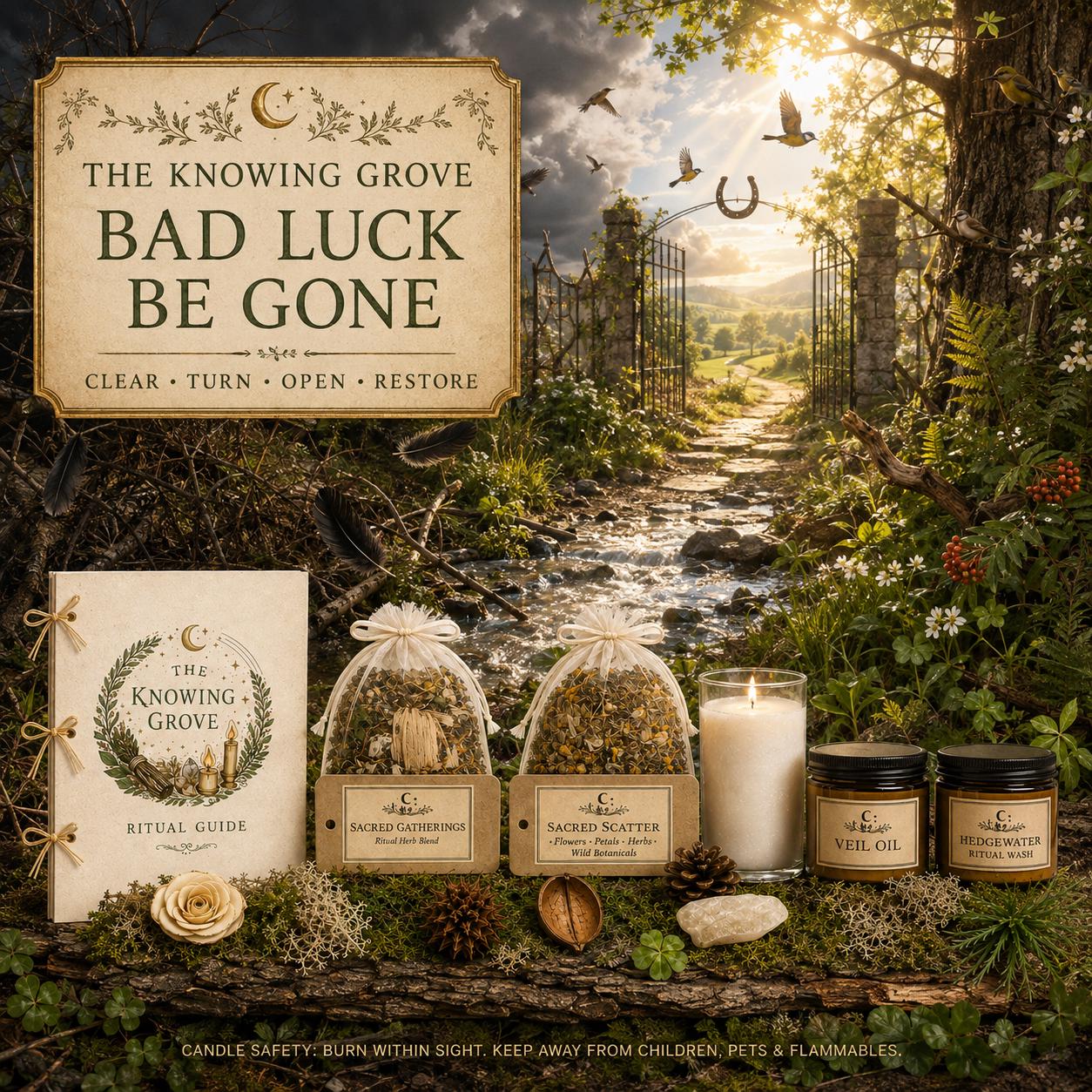 Bad Luck Be Gone Ritual Kit, Energy Cleansing Spell, Negative Energy Removal, Protection Magic