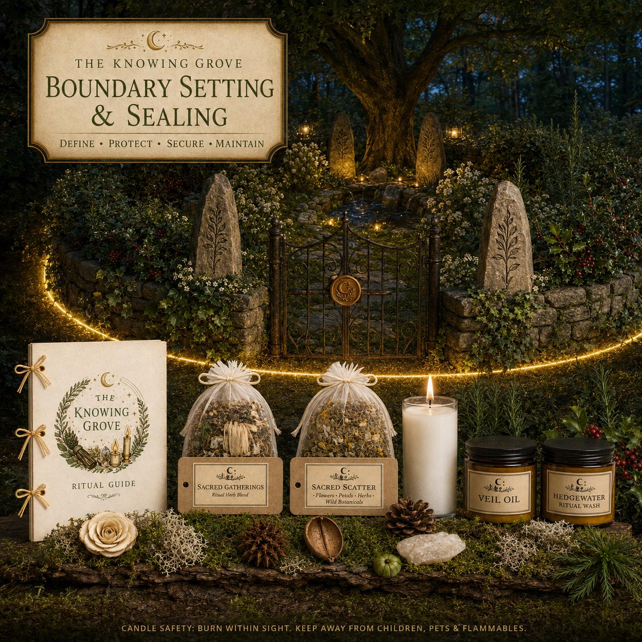 Boundary Setting and Sealing Ritual Spell Kit, Handmade with Natural Homegrown Herbs for Protection, Ethical and Sustainable Witchcraft Gift