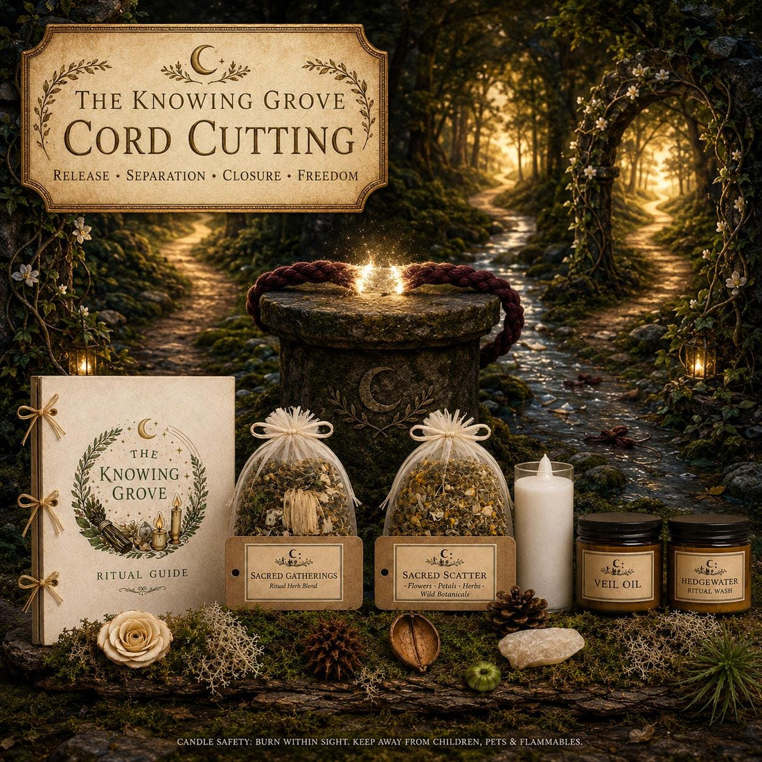Cord Cutting Spell Kit, Release Unhealthy Ties, Energy Clearing Ritual Tools