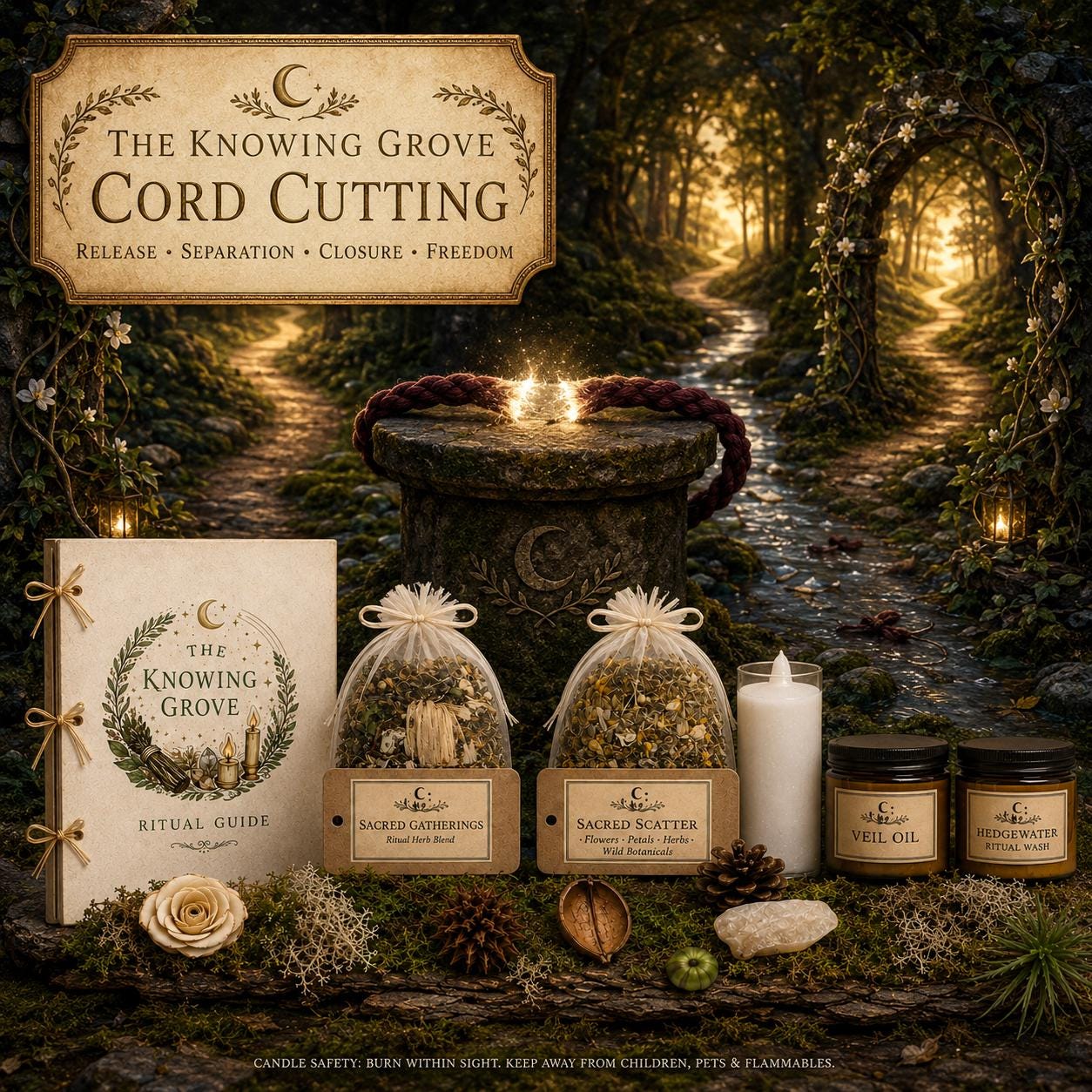Cord Cutting Spell Kit, Release Unhealthy Ties, Energy Clearing Ritual Tools
