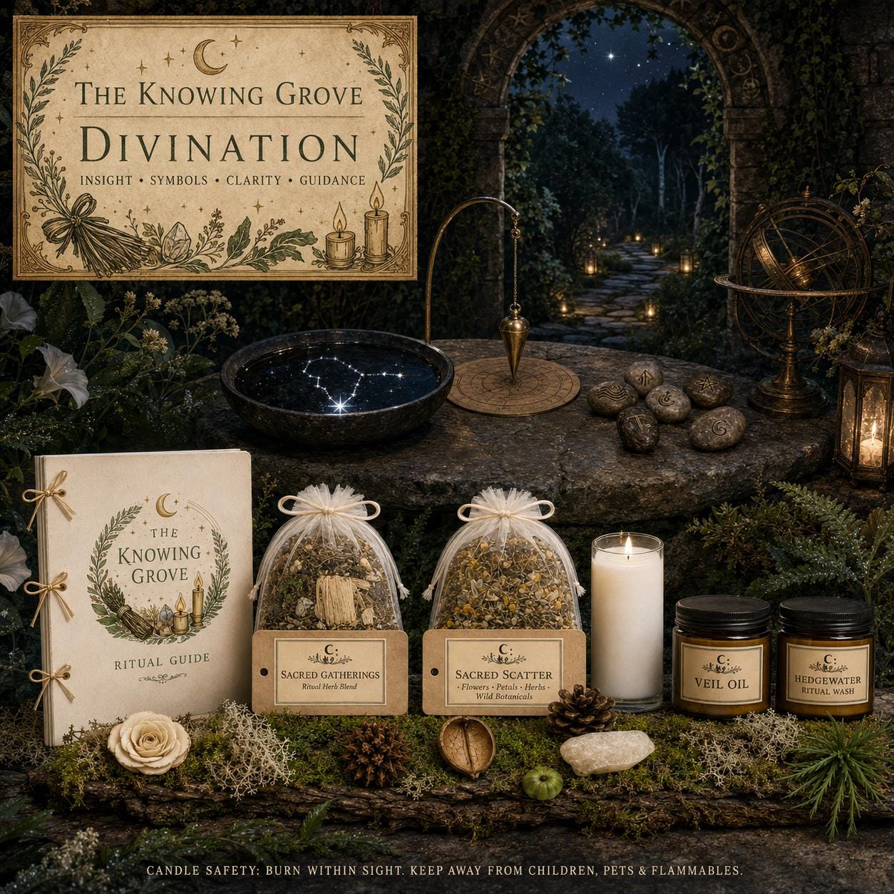 Divination Tool Kit, Tarot, Pendulum, Runes, Scrying Practice, Intuition Spellwork (Printed + Digital)