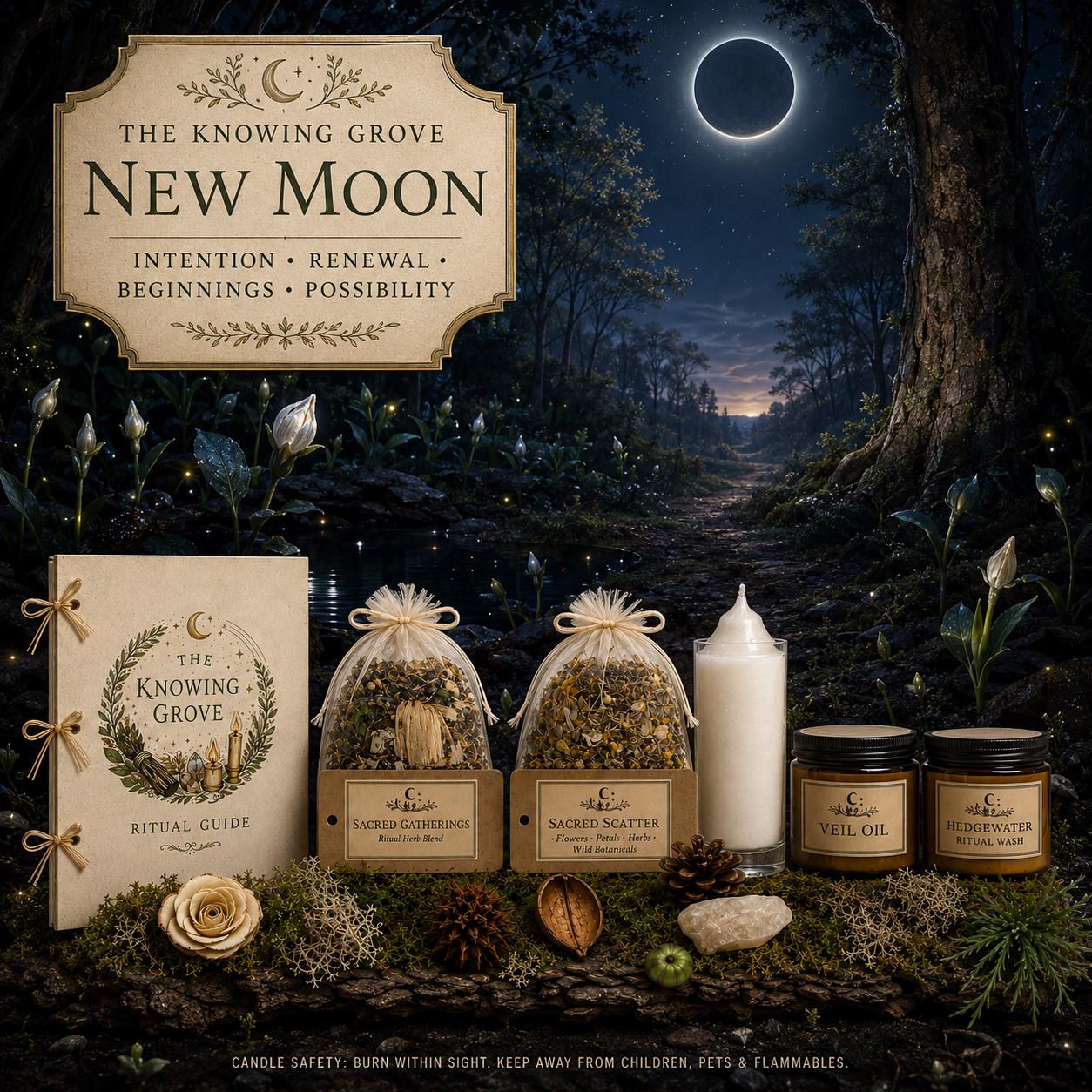 New Moon Spell Kit | Intention Setting, Lunar Cycle Rituals (PDF)