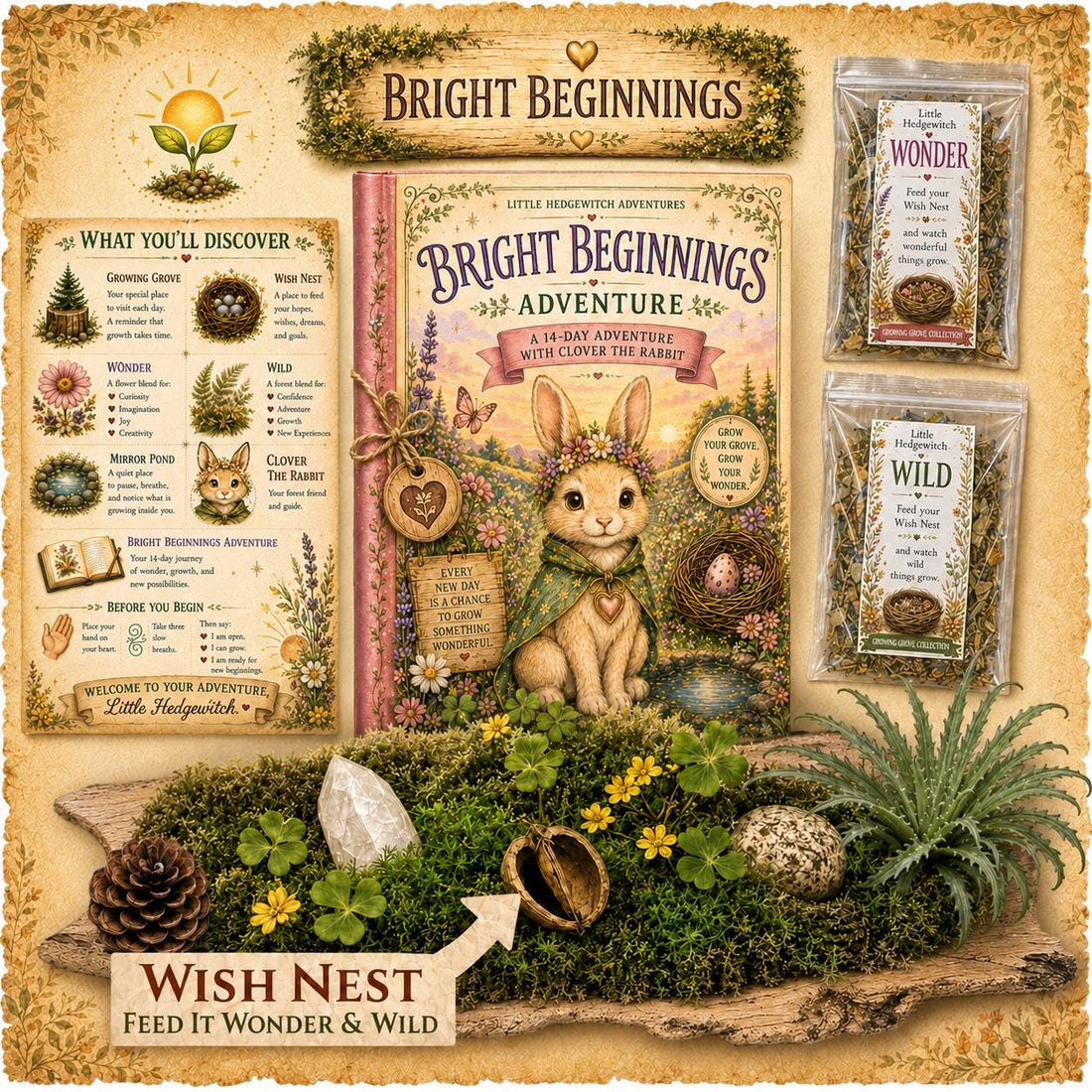 Bright Beginnings Adventure Kit | Growth Mindset Nature Activity for Kids | Rabbit Companion Gift | Growing Grove Collection | Nature Kit