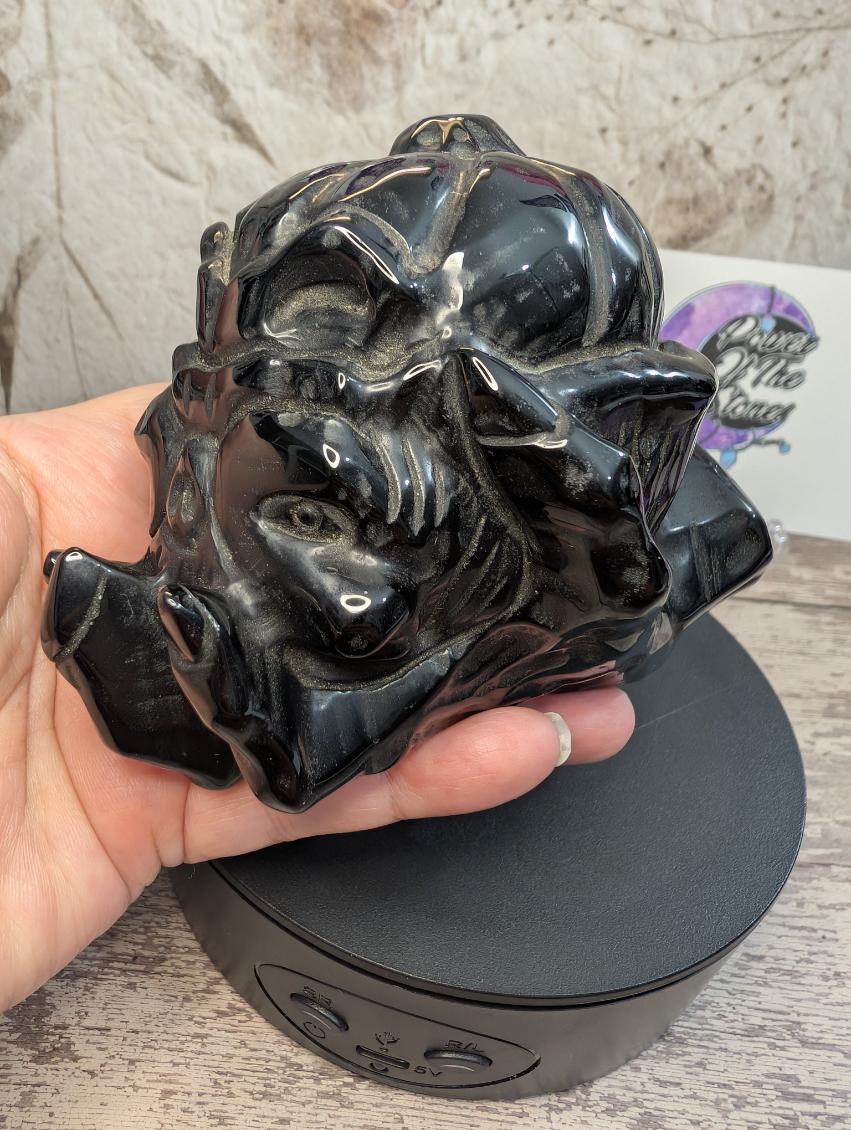 Black Obsidian Creepy carving