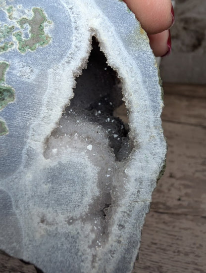 Raw Amethyst druzy on Agate Specimen