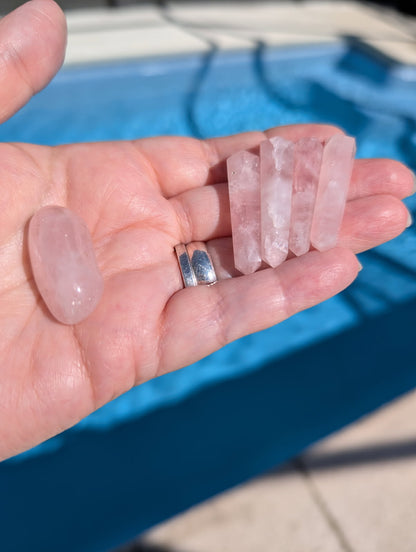 Rose Quartz crystal bundle set