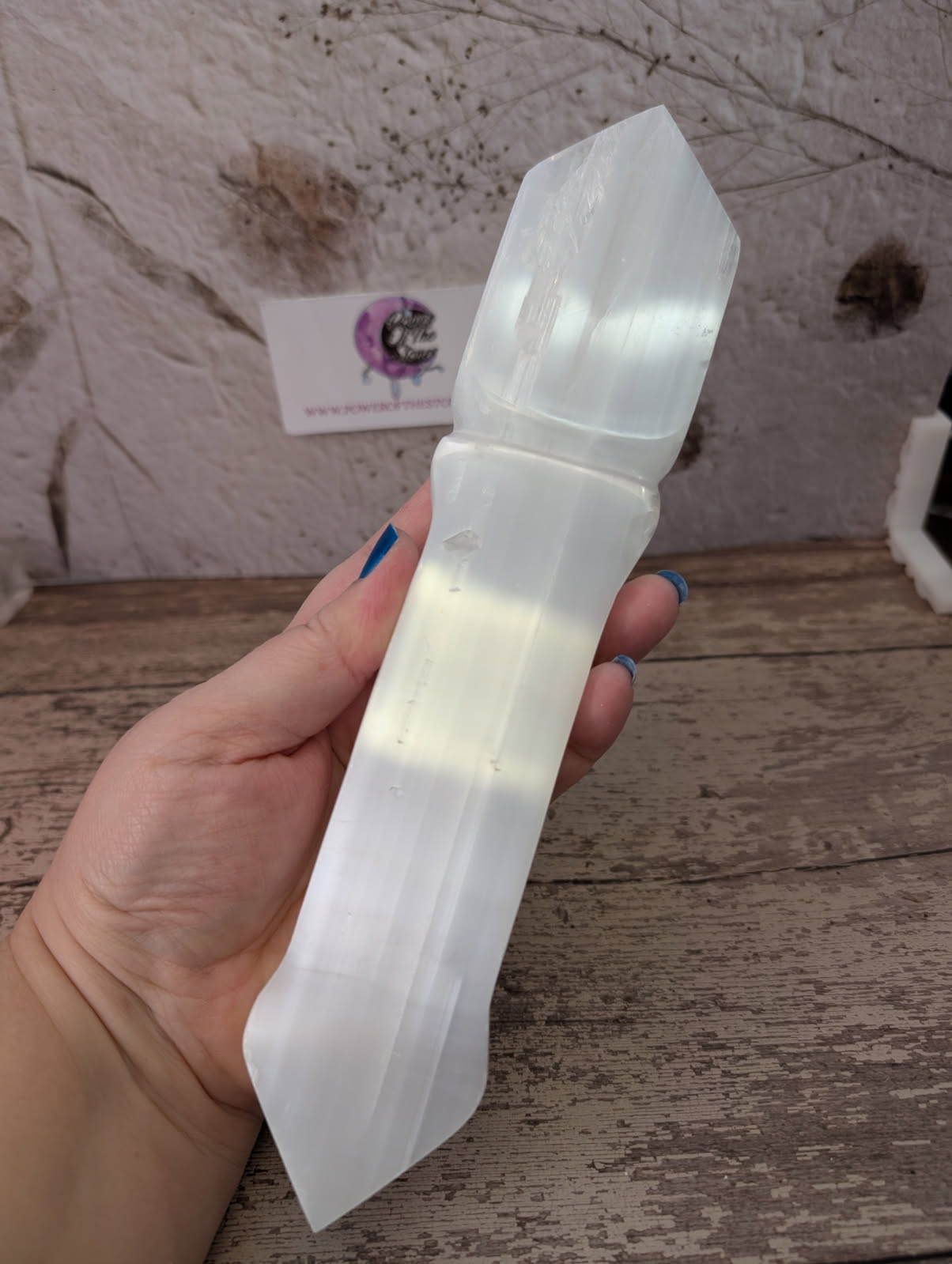 Satin Spar etched chakra dagger