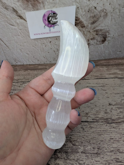 Satin Spar carved dagger
