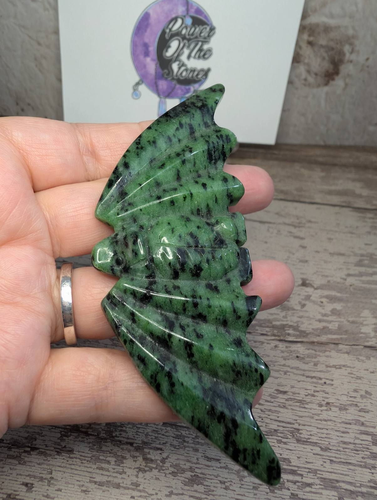 Zoisite carved Bat