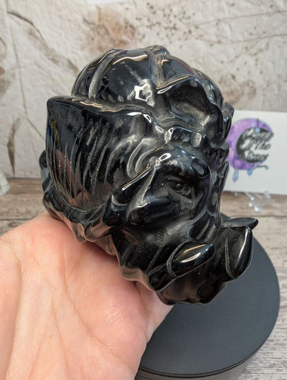 Black Obsidian Creepy carving