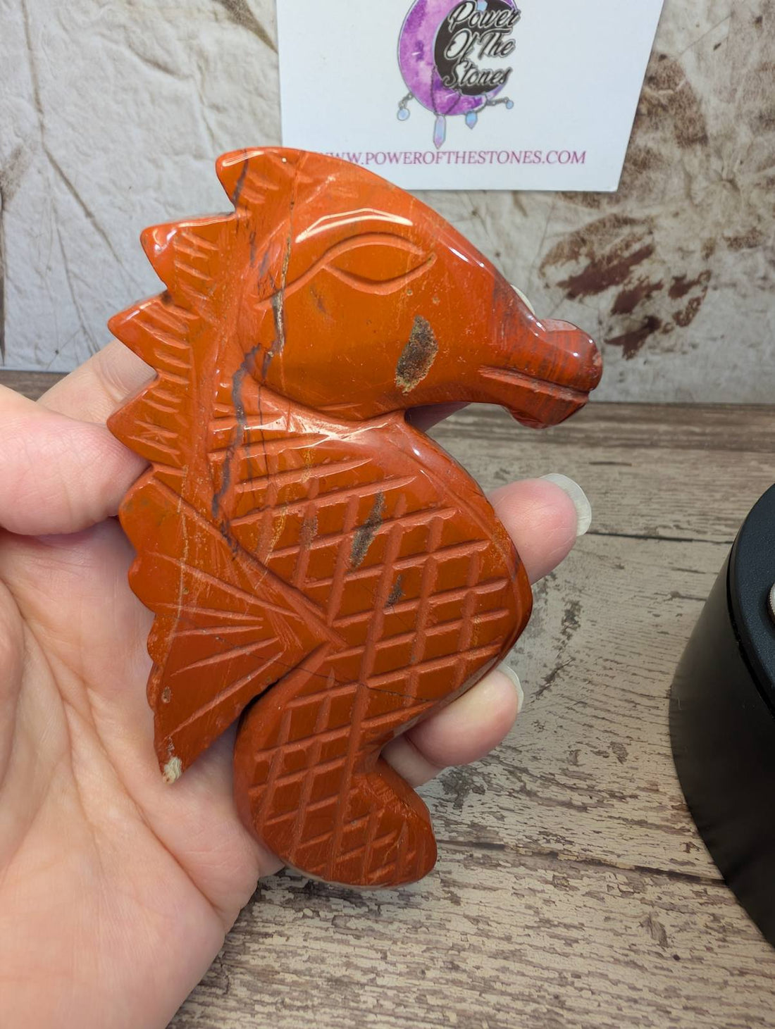 Red Jasper flat seahorse