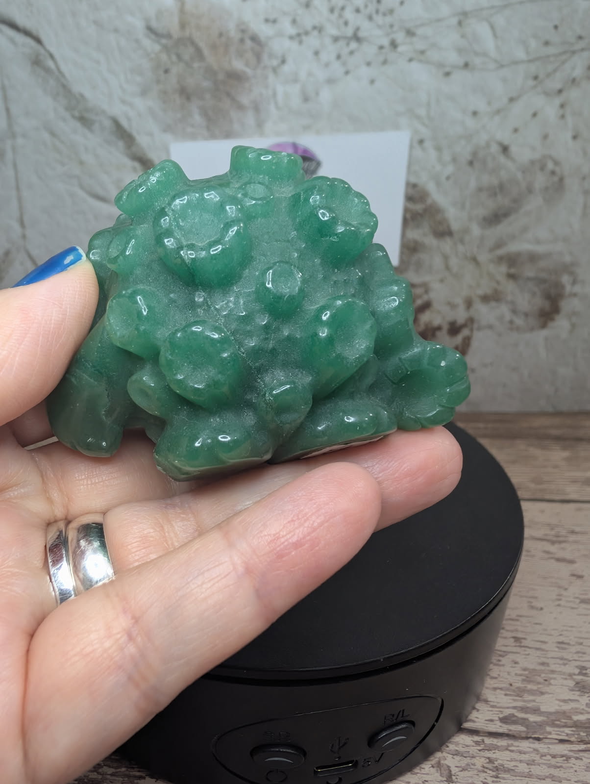 Green Aventurine monster carving
