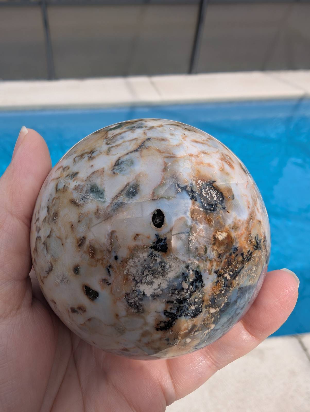 Jasper with Agate sphere