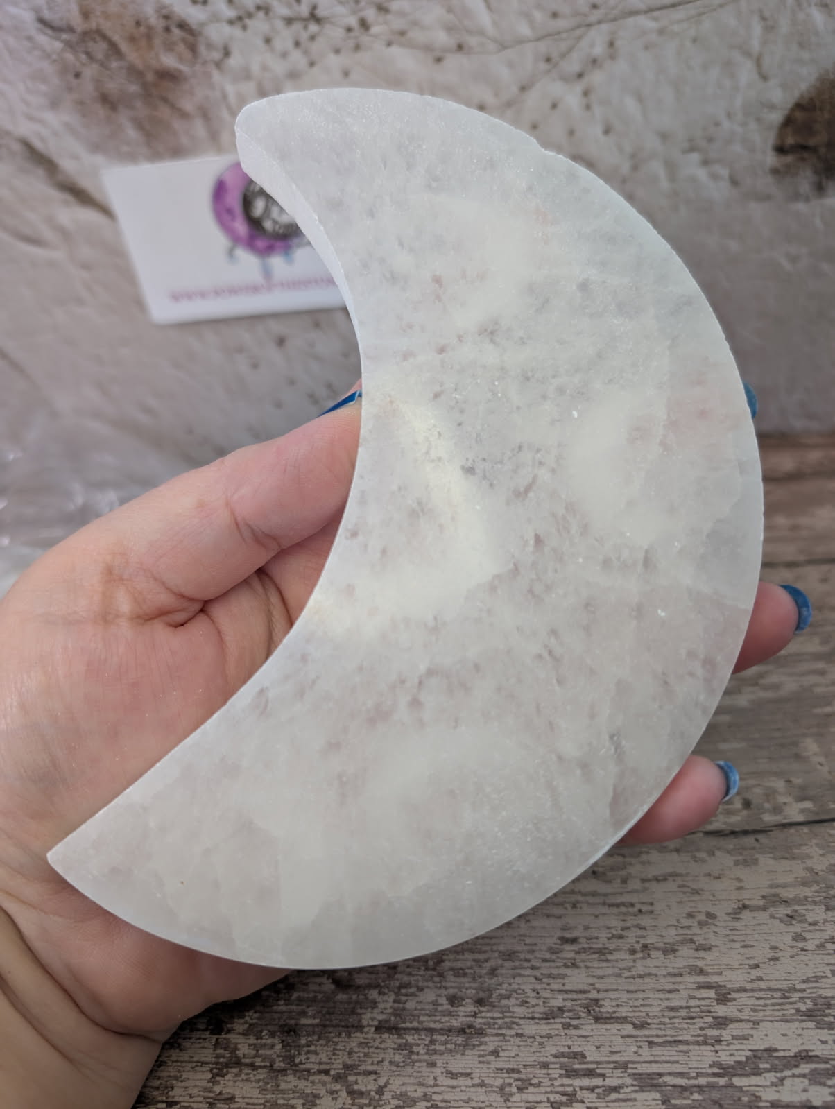 Satin Spar etched Moon plate