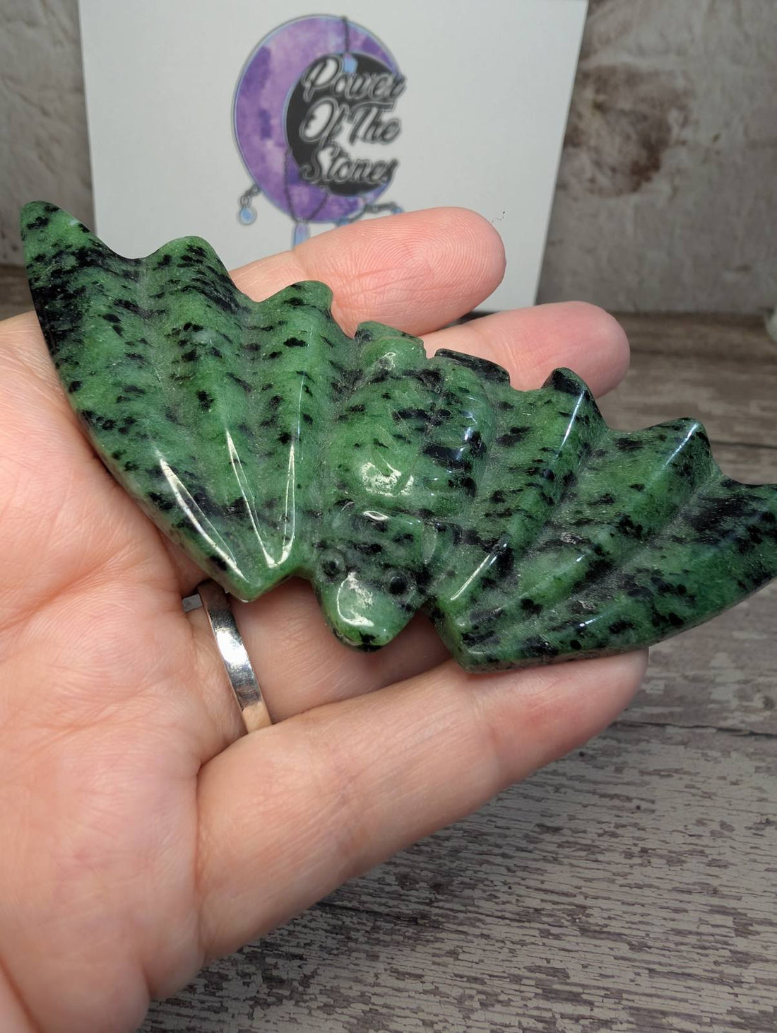 Zoisite carved Bat