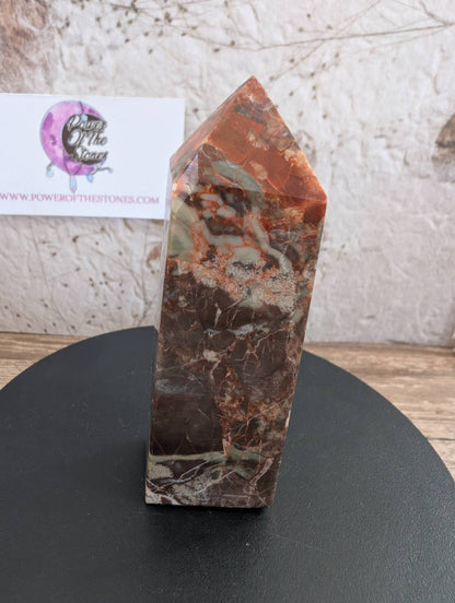 Indonesia Bloodstone, Money Agate Obelisk Tower