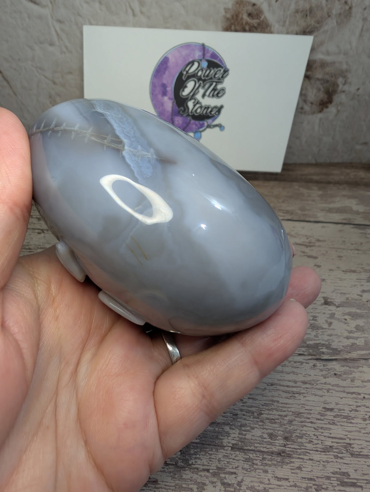 Blue/gray Agate carving