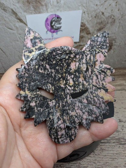 Rhodonite Wolf Mask dish