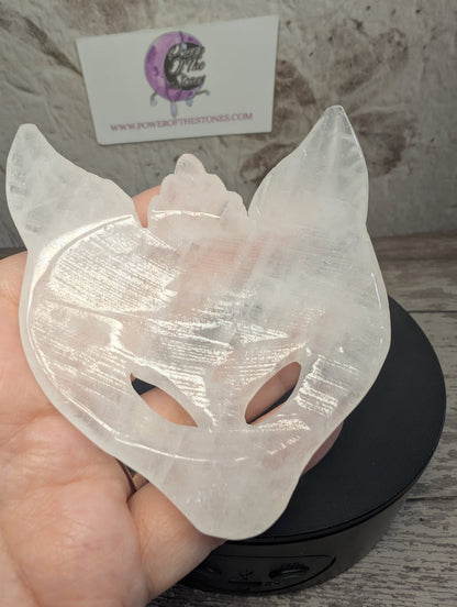 Clear Quartz Fox Mask carving dish