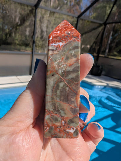 Money Agate Obelisk Indonesia Bloodstone