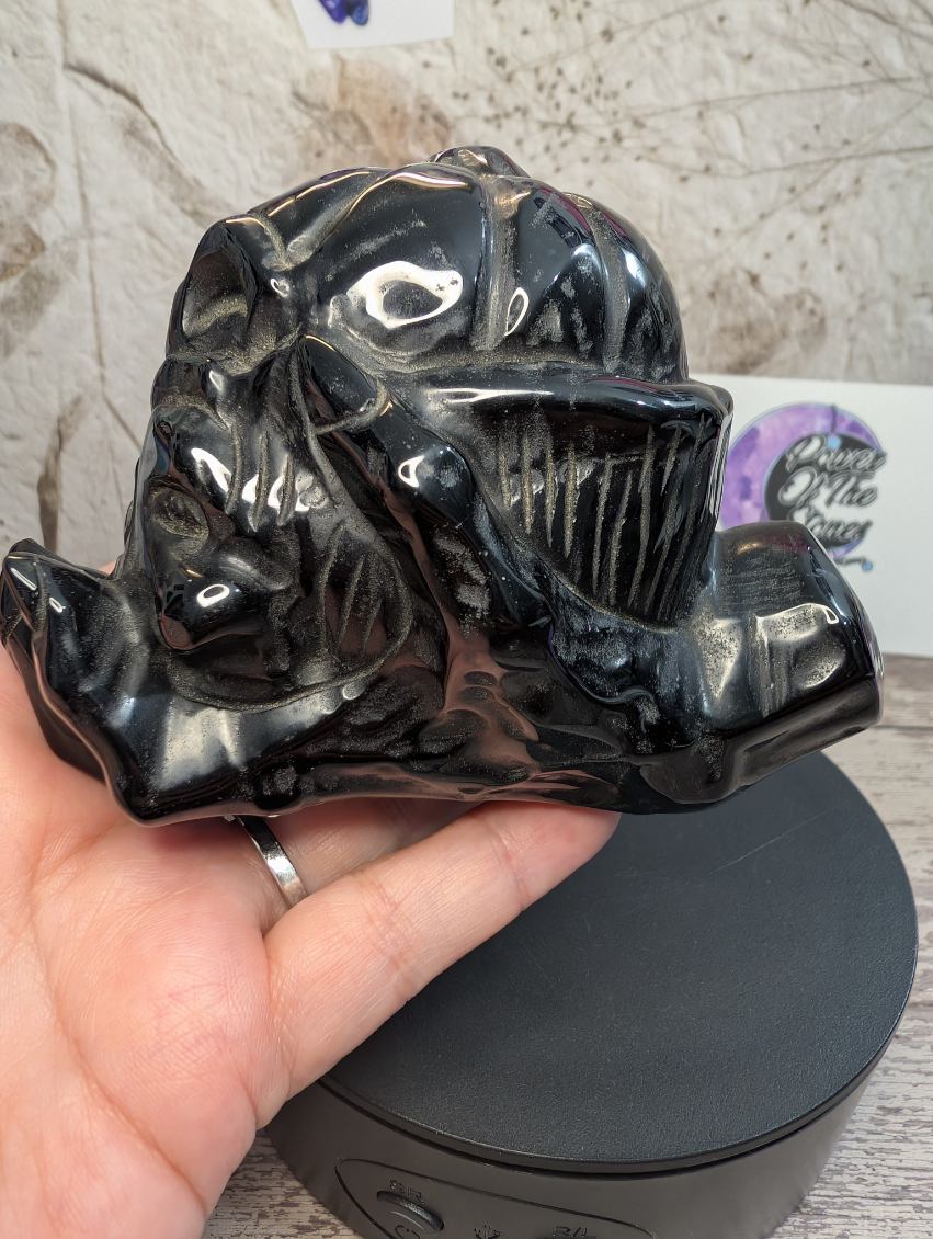 Black Obsidian Creepy carving