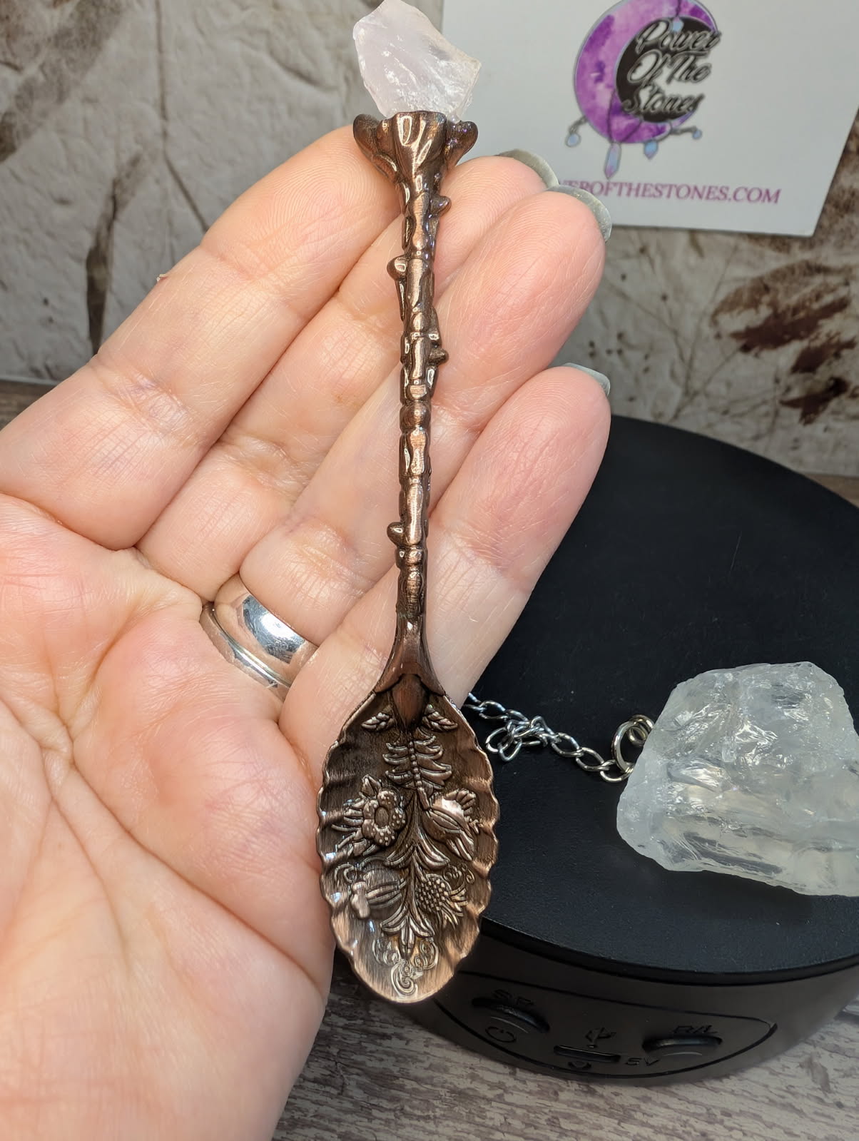 Tea ball and mini metal spoon