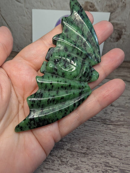 Zoisite carved Bat