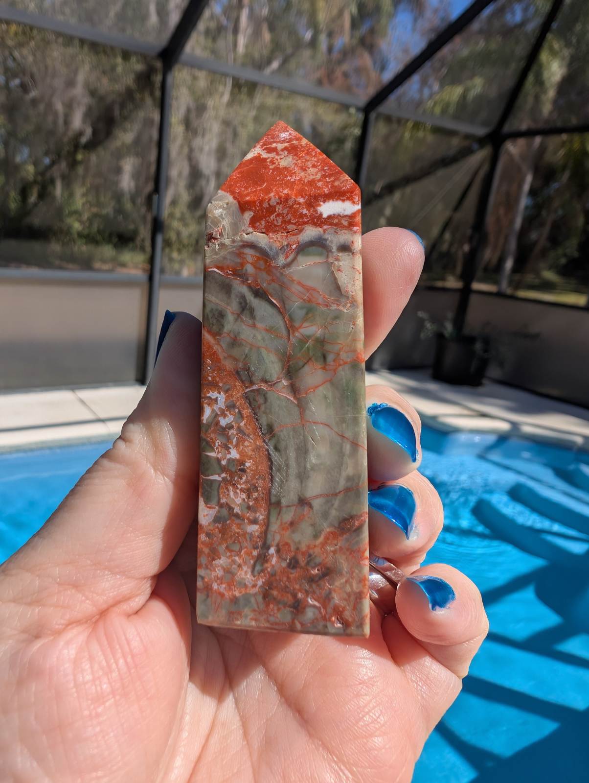 Money Agate Obelisk Indonesia Bloodstone