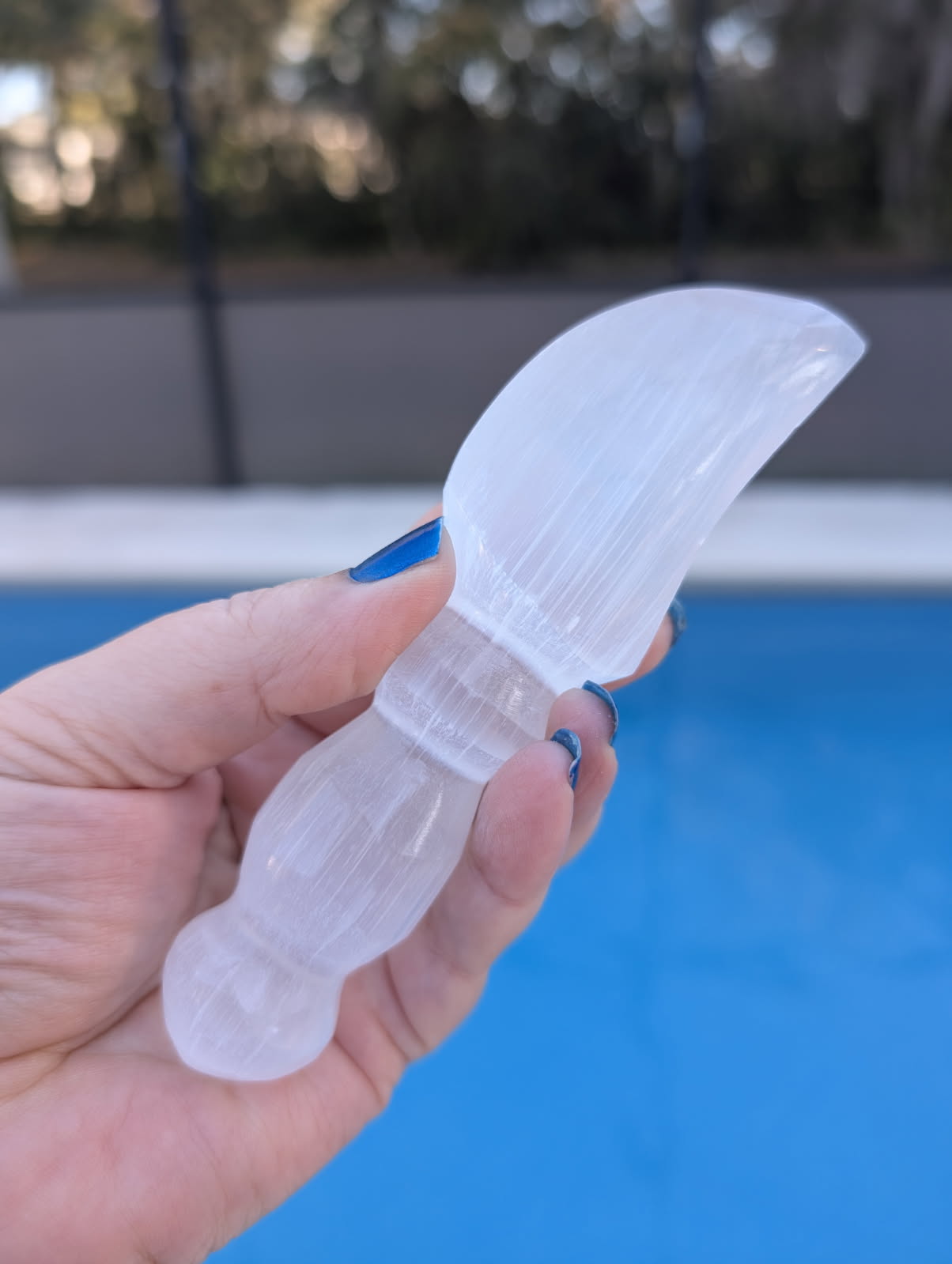 Satin Spar carved dagger