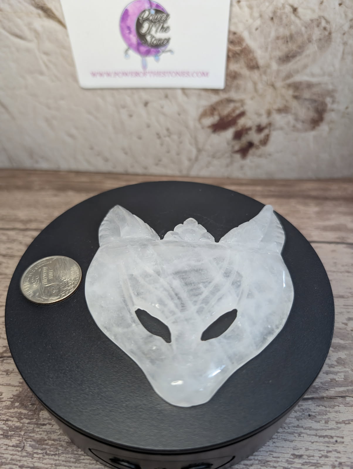 Clear Quartz Fox Mask carving dish
