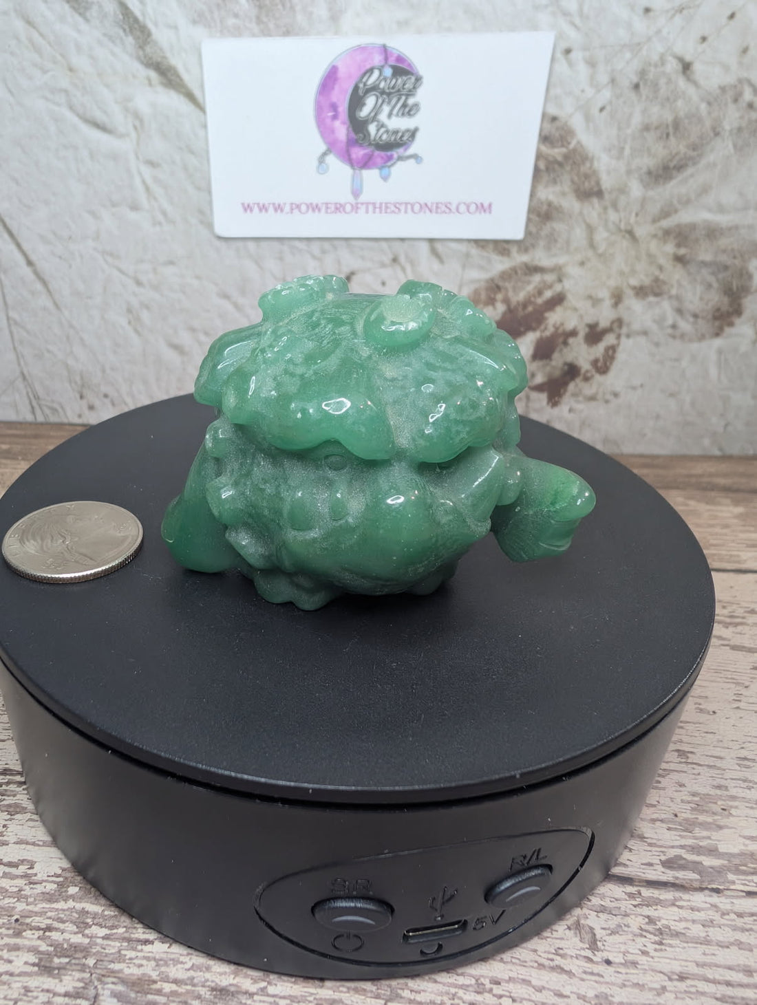 Green Aventurine monster carving