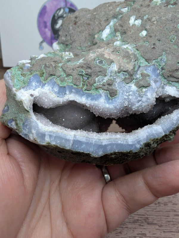 Raw Amethyst druzy on Agate Specimen