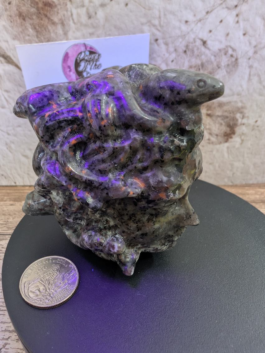 Emberlite Medusa carving.