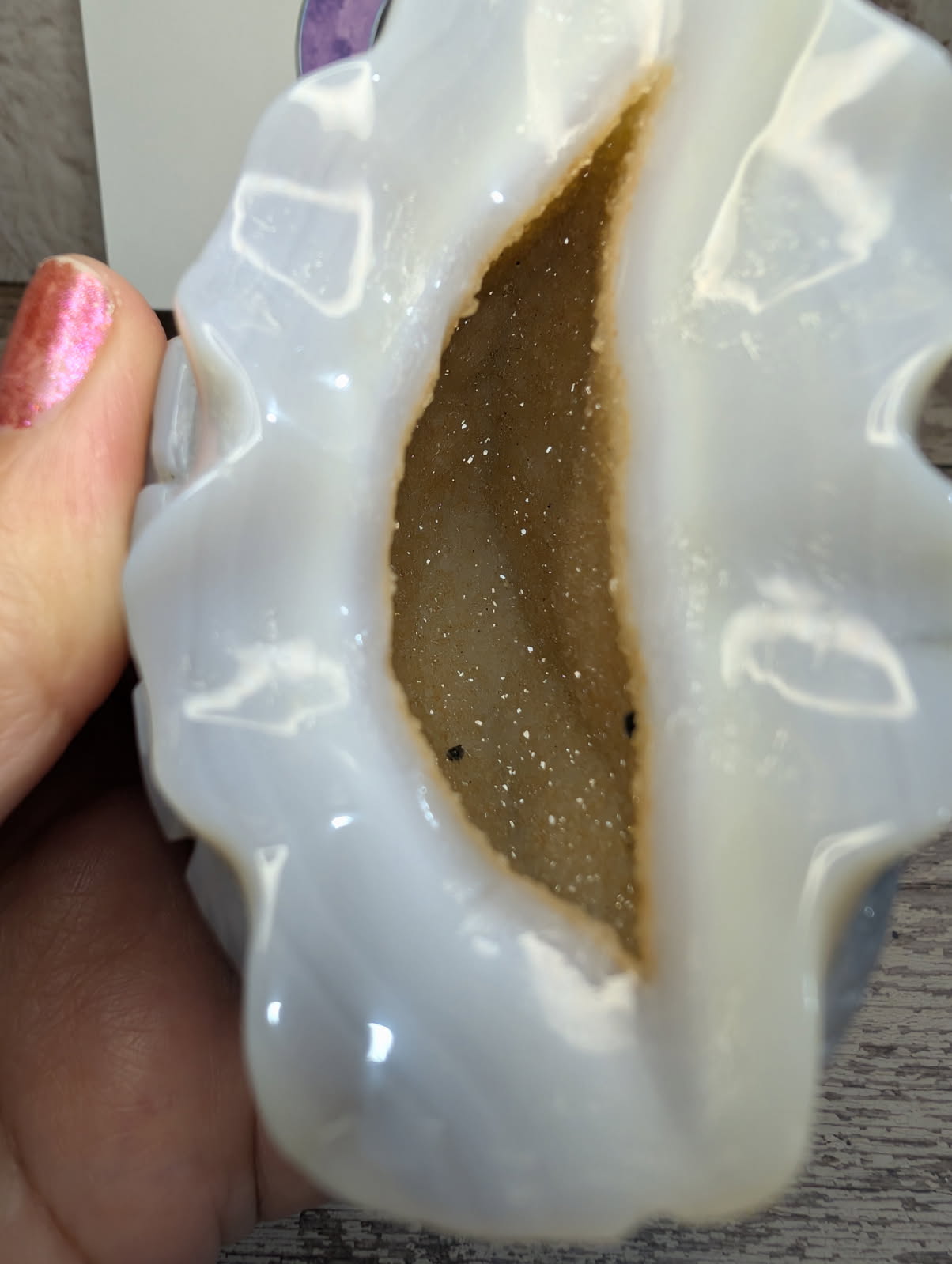 Blue/gray Agate carving