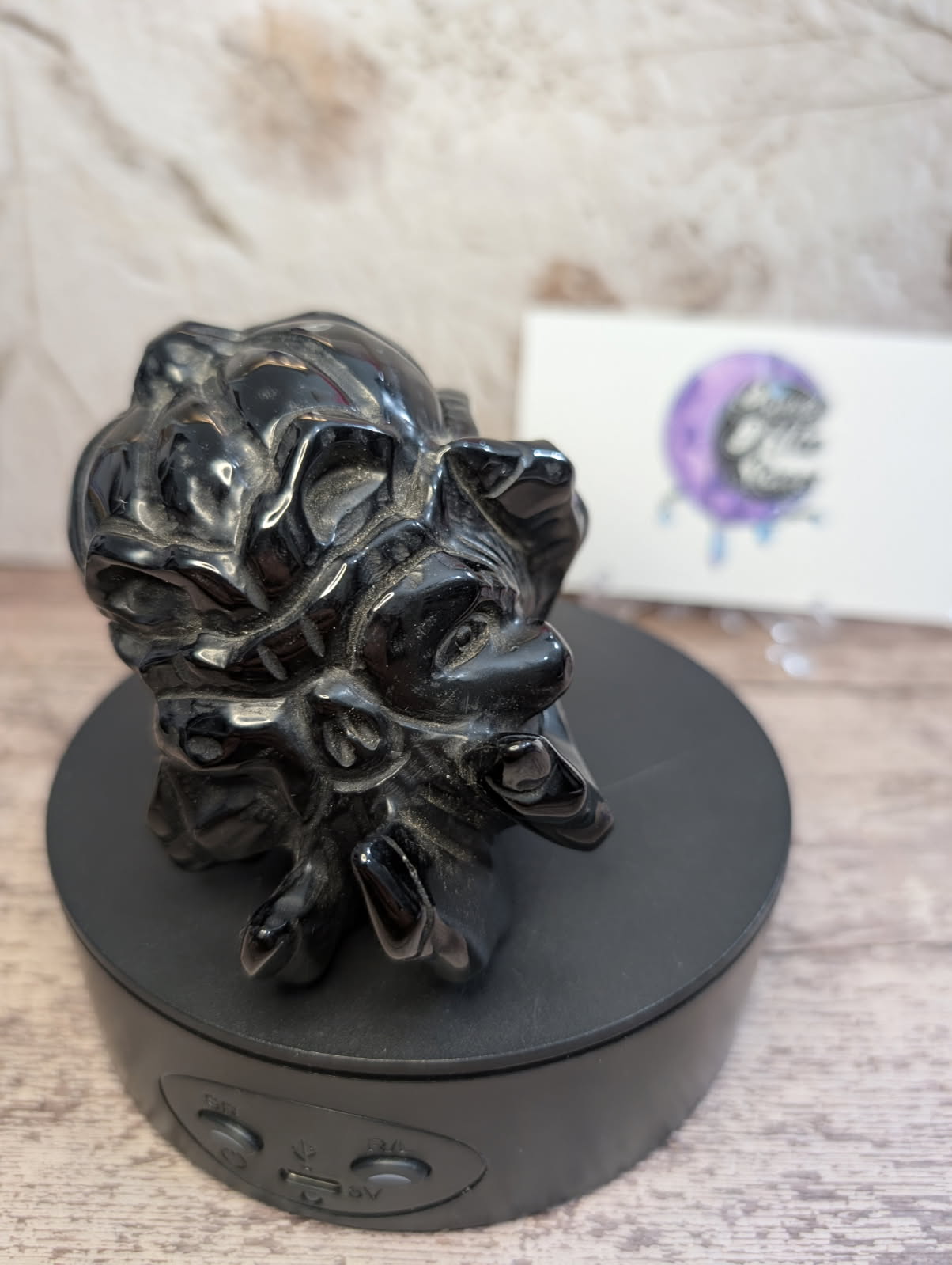 Black Obsidian Creepy carving