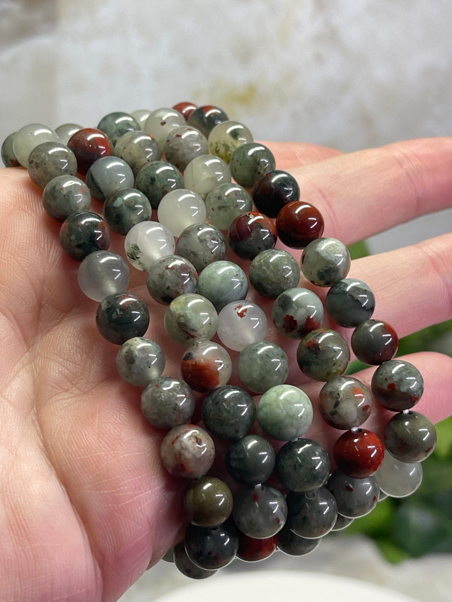 8mm African Blood Stone Bracelet