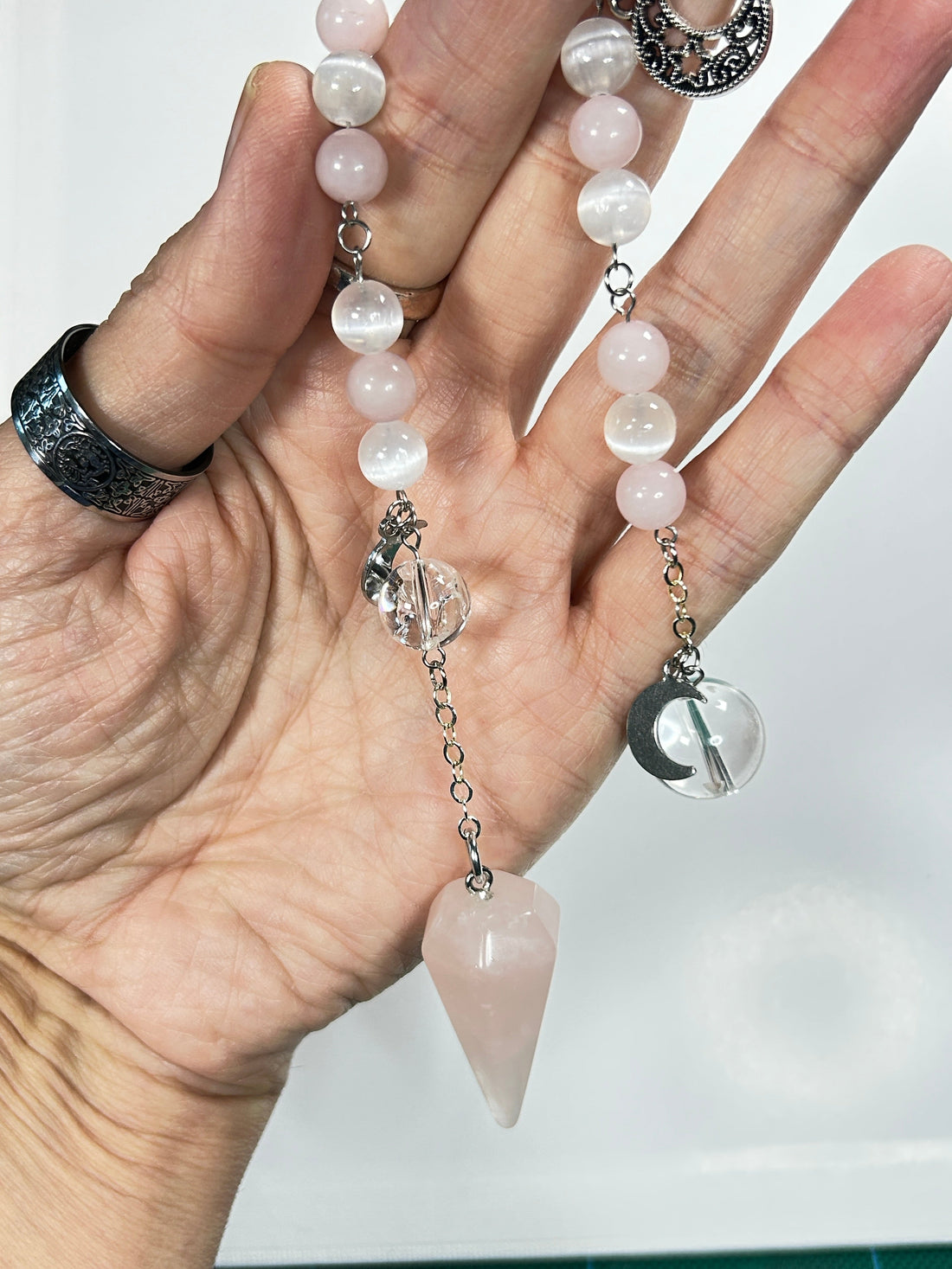Large Rose Quartz Pendulum